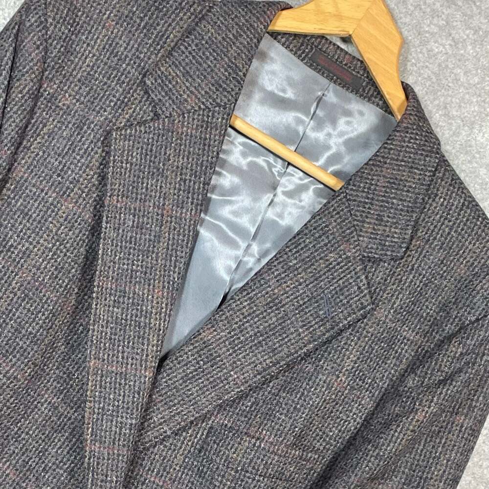 Christopher Brooks Vintage 100% Pure Wool Tweed Plaid Sport Coat Blazer